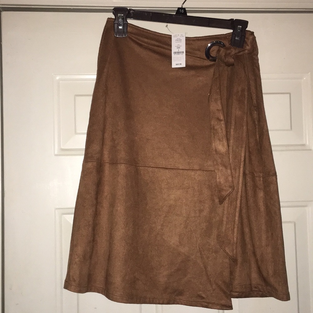 WHBM faux suede skirt NWT